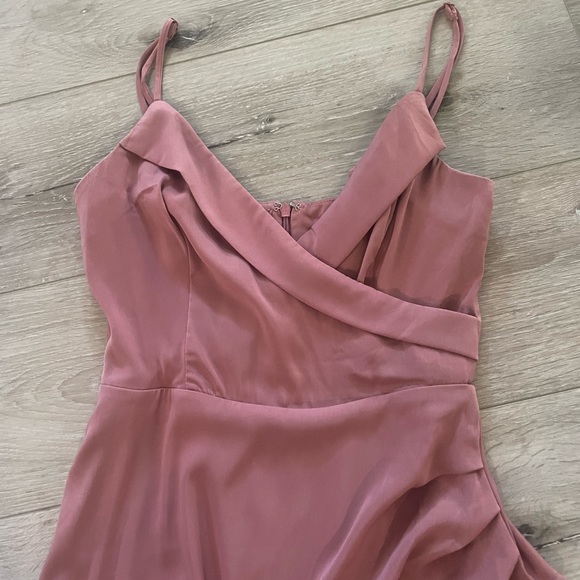 Lulu’s Let’s Celebrate Tonight Mauve Satin Dress - Picture 6 of 6